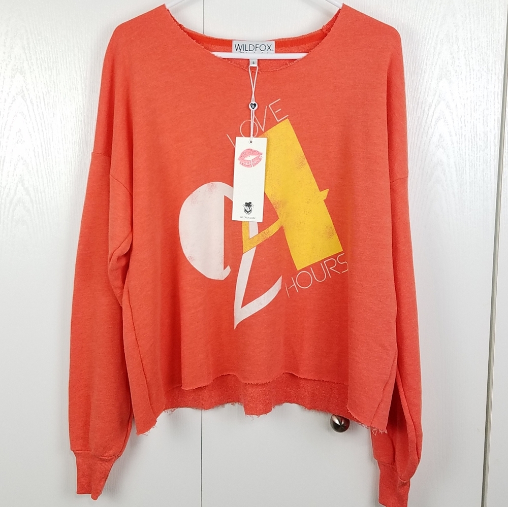 Wildfox Orange oversized Love 24/7 Sweatshirt